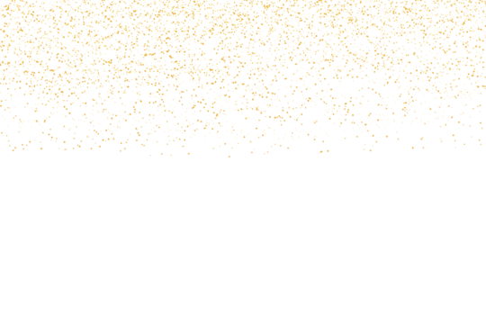 Gold glitter sparkle confetti with falling shining dust and glittering golden particles isolated on transparent background for celebration and festive decoration
