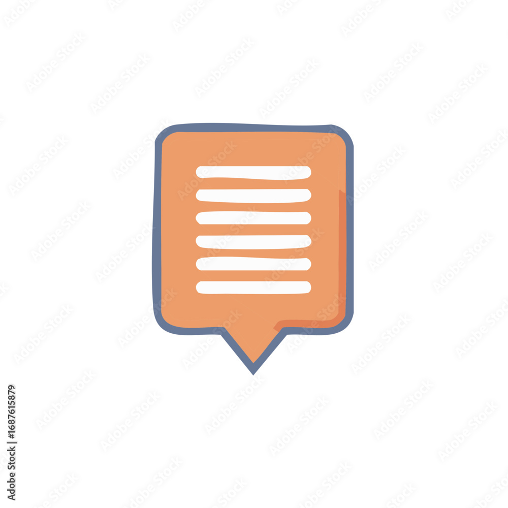 Poster speech bubble with white lines for text or message communication graphic
