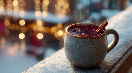 steaming cup of mulled wine