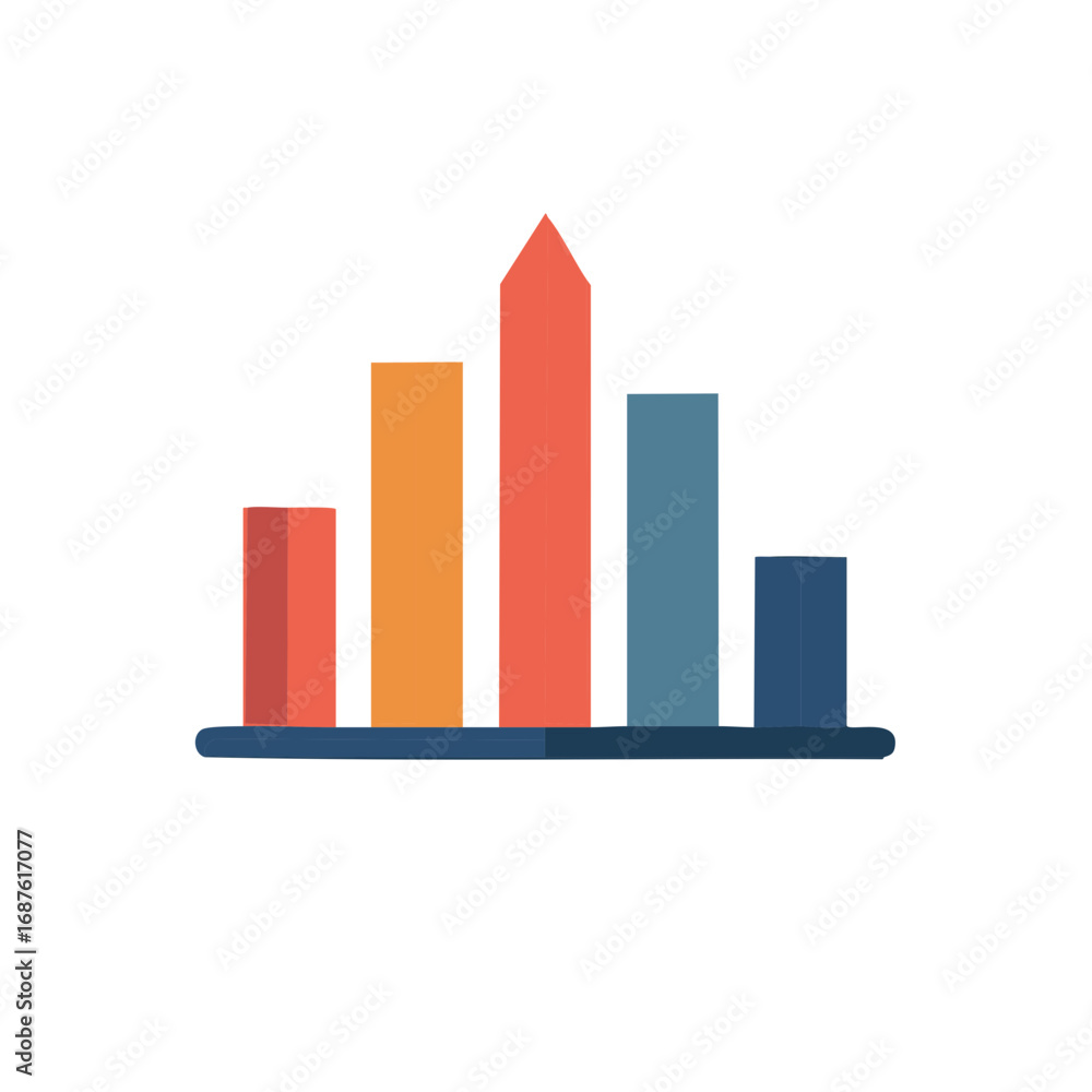 Poster colorful bar graph showing trends and data representation