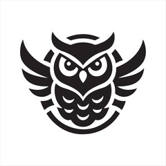 Obraz premium halloween owls vector silhouette sketch art logo illustration