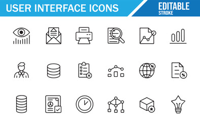 Editable UI Icons for Application Development and Web Interface Design