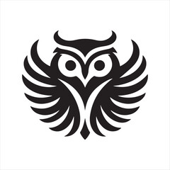halloween owls vector silhouette sketch art logo illustration