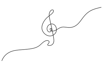 Music Note icon continuous one line drawing and minimalist style isolate outline vector illustration