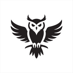 Obraz premium halloween owls vector silhouette sketch art logo illustration