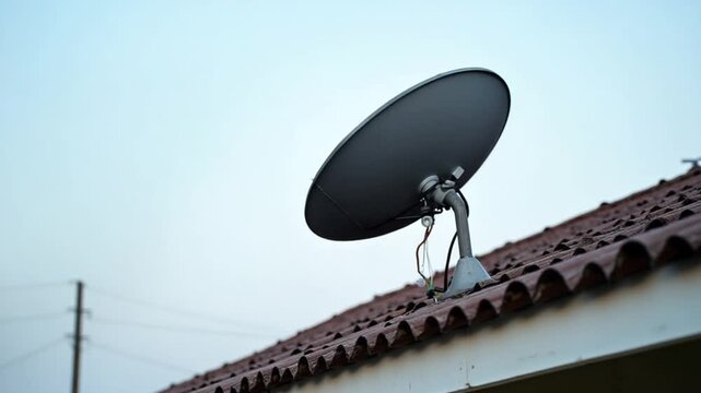 Satellite dishes on the house roof