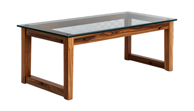 Coffee Table PNG, Modern Wooden Living Room Table with Stylish Design, Transparent Background, Home Furniture Illustration, Interior Decor Element