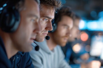 Obraz premium Focused individuals engage in intense teamwork, showcasing deter