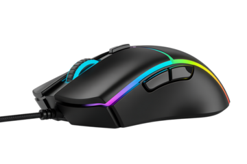 Dynamic gaming mouse with vibrant RGB lighting, precision control for ultimate performance and immersive play