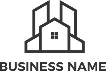 Real Estate property house interior design minimalist logo design in editable vector file and PNG Transparent file 