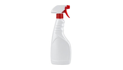 White plastic spray bottle isolated on transparent background