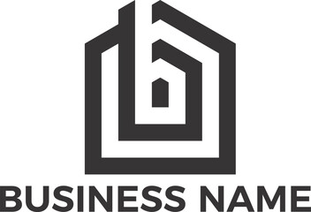 Real Estate property house interior design minimalist logo design in editable vector file and PNG Transparent file 