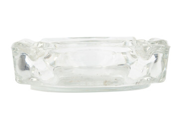 Glass Ashtray on White Background