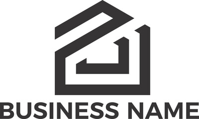 Real Estate property house interior design minimalist logo design in editable vector file and PNG Transparent file 