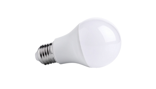 Modern led light bulb isolated on transparent background