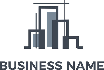 Obraz premium Real Estate property house interior design minimalist logo design in editable vector file and PNG Transparent file 