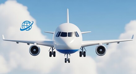 Airplane Flying Above Clouds.