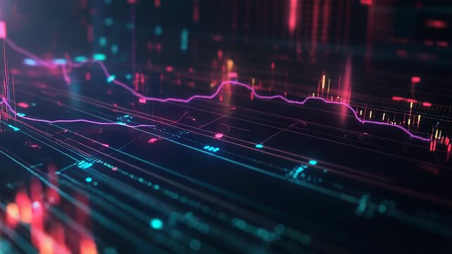 Financial data stream flowing on digital circuit board - Powered by Adobe