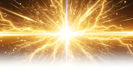 Obraz premium Golden Electric Energy Burst Abstract Background