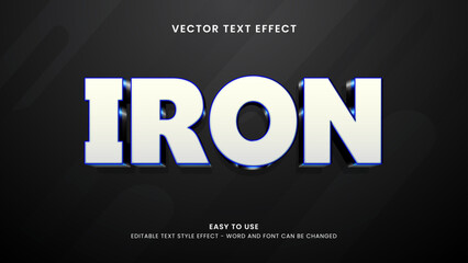 editable text effect iron 3d style premium vector
