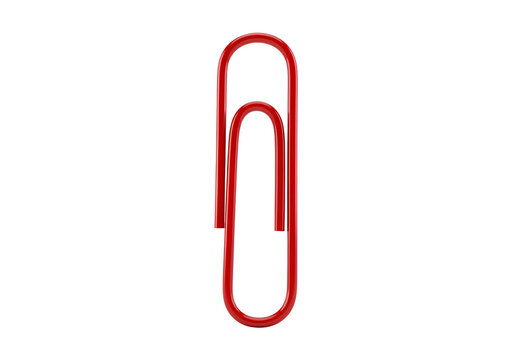 A vibrant red paperclip stands out against a stark black background.