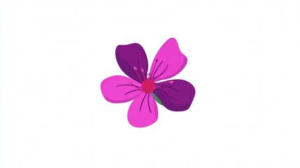 Obraz premium Simple Pink and Purple Flower Illustration on White Background.
