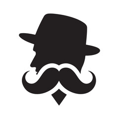 man mustaches vector sketch art silhouette idea illustration