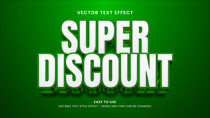 editable text effect super discount 3d style premium vector