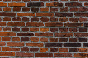 Red brick wall background texture pattern closeup