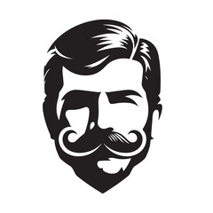 man mustaches vector sketch art silhouette idea illustration