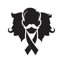 man mustaches vector sketch art silhouette idea illustration