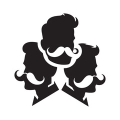 man mustaches vector sketch art silhouette idea illustration
