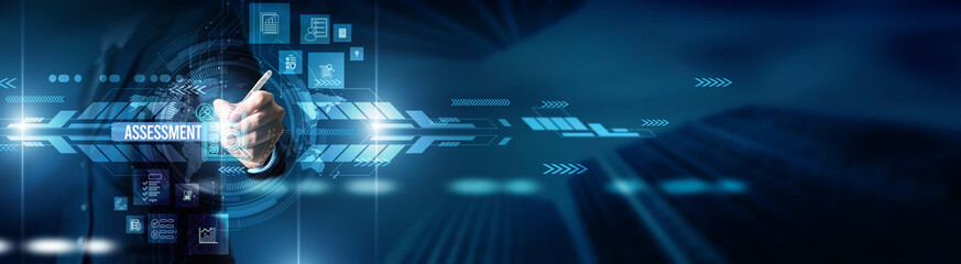 Evaluators check assessment frameworks, review criteria performance measurement and scoring...