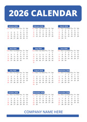 2026 calendar yearly schedule planner template for personal and business organization