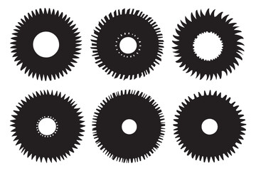 Set of circular saw silhouette vector on white background. Power Tool Silhouette Pack &ndash; Circular Saw Vector.
