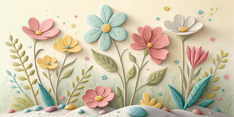 Elegant lavender blossom illustration in clay-style with watercolour textures, perfect for wallpapers, colouring books, and delicate spring-inspired floral art.