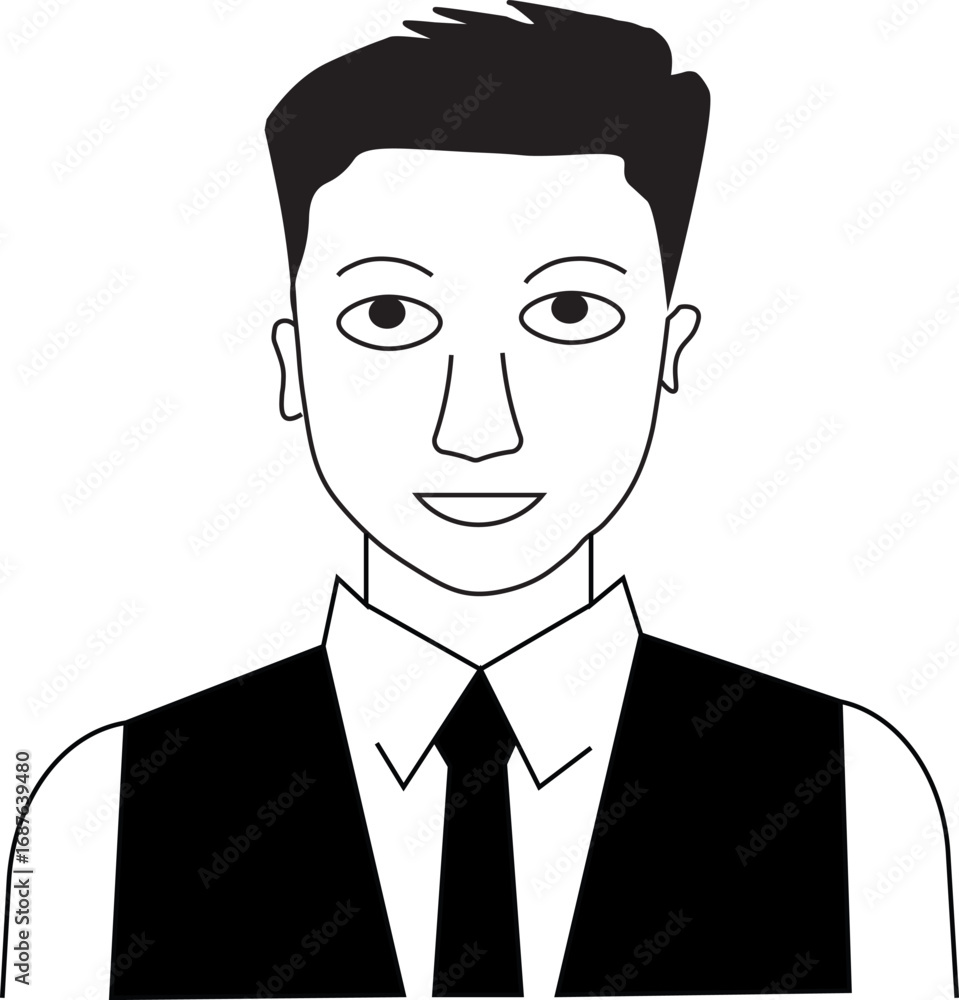 Poster Professional employee concept design featuring a sophisticated individual in a business setting with modern graphic elements and typography