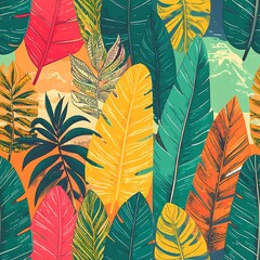 Vibrant tropical leaf pattern (1)