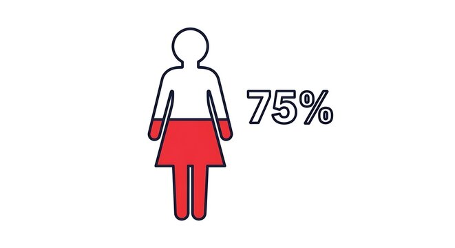 Female Demographic Percentage Illustration. - Powered by Adobe