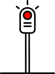 Road signal outline icon vector on white background 