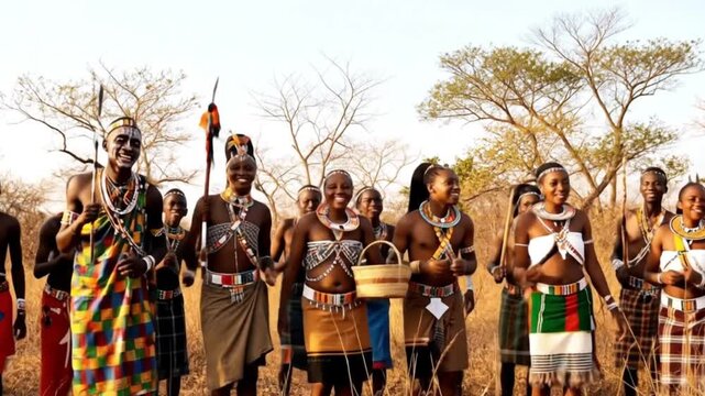 Maasai tribe celebration with Kenya.