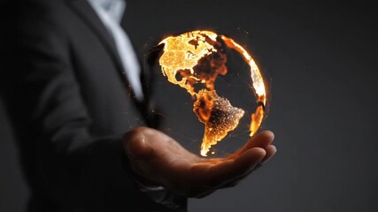 A global network floats within a hand, symbolizing interconnectedness and the digital age. - Powered by Adobe