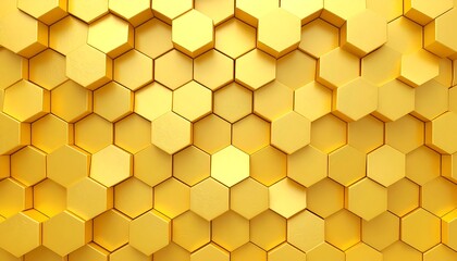 Abstract geometric pattern of golden hexagons
