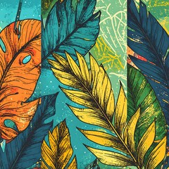 Vibrant tropical leaf pattern