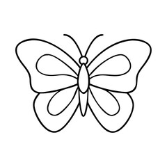 Vector art of simple butterfly with symmetrical wings, suitable for educational materials and artistic endeavors for kids