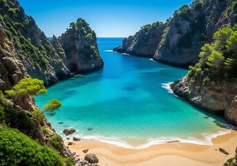 Fototapeta premium Coastal Beach Cove Paradise.
