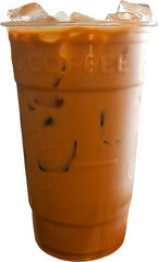 Iced coffee isolated on a transparent background