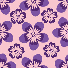 Amazing seamless floral pattern with bright colorful small flowers