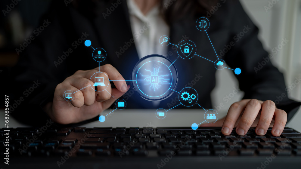 Aufkleber ai network system connects data, security, communication, and intelligence. ai network system enable