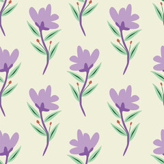 Amazing seamless floral pattern with bright colorful small flowers
